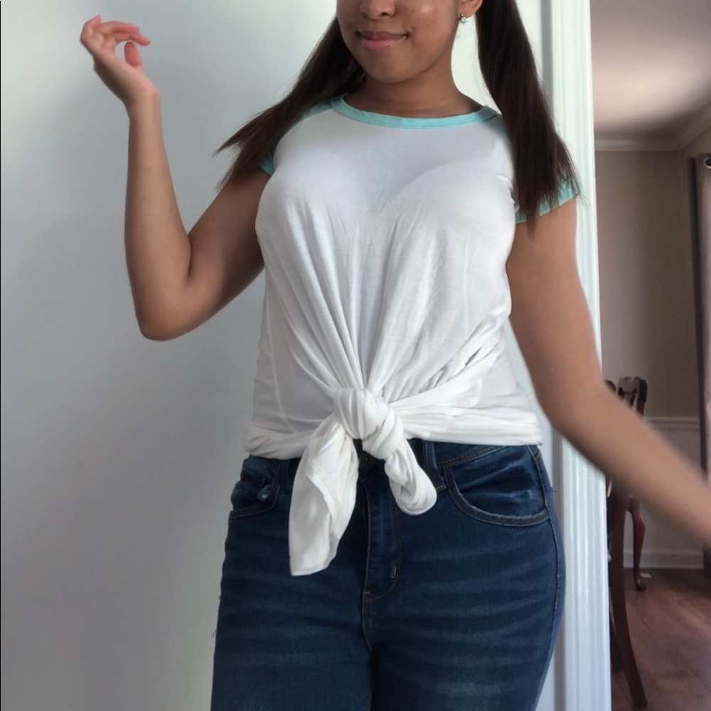 Aqua sleeve T-Shirt